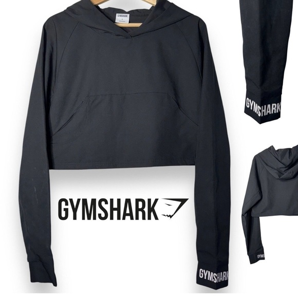 Gymshark Charcoal Cropped Hoodie - Picture 3 of 10